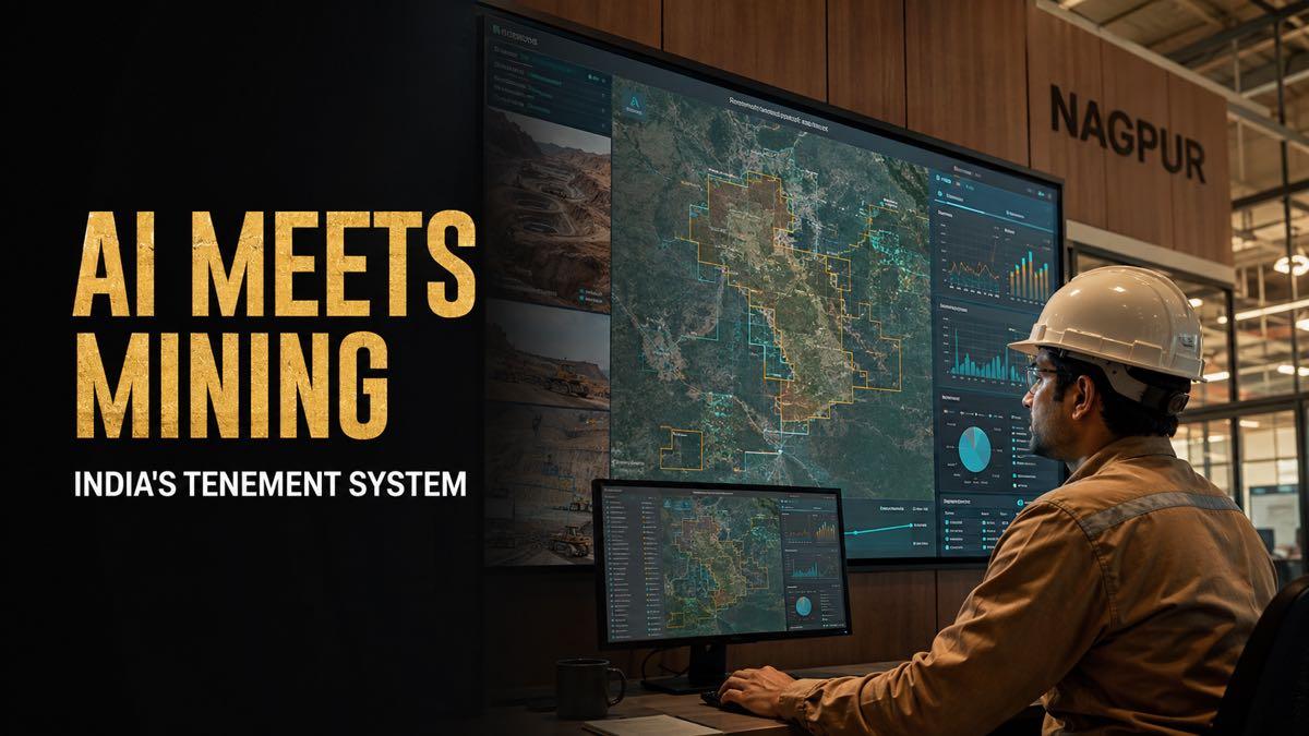 A mining engineer using a digital mineral-tenement map in Nagpur