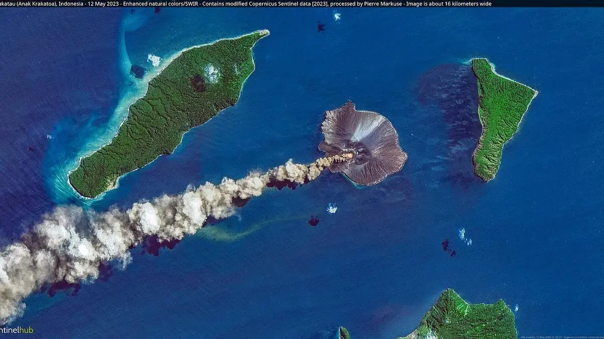 Anak Krakatau volcano in Indonesia