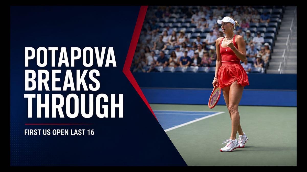 Anastasia Potapova hitting a forehand during the 2026 US Open
