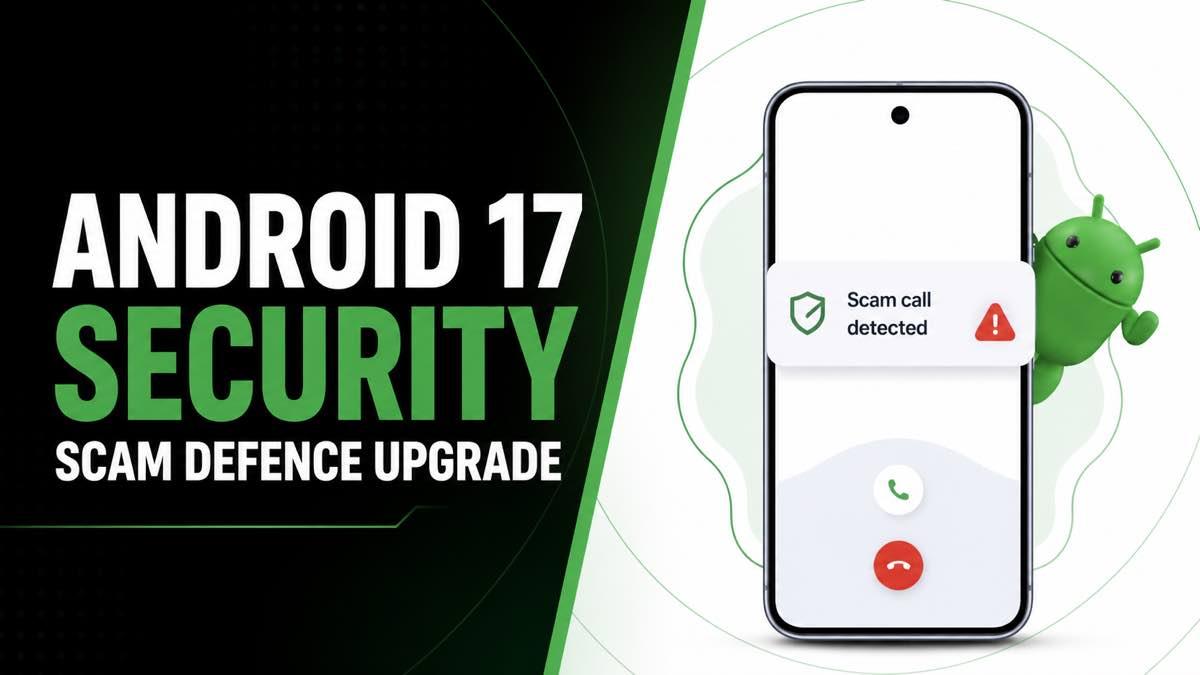 Android phone displaying a security shield while blocking a scam call and suspicious app warning