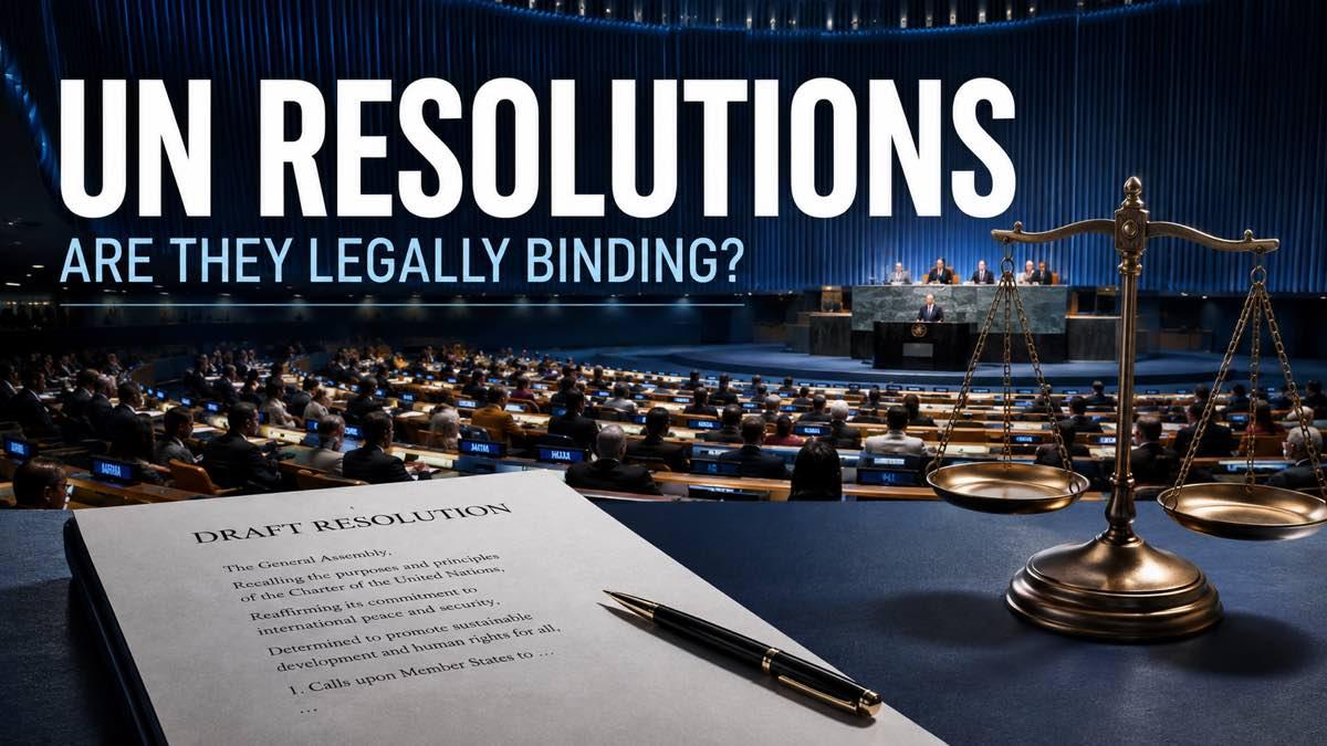 Diplomats voting inside a United Nations-style assembly hall
