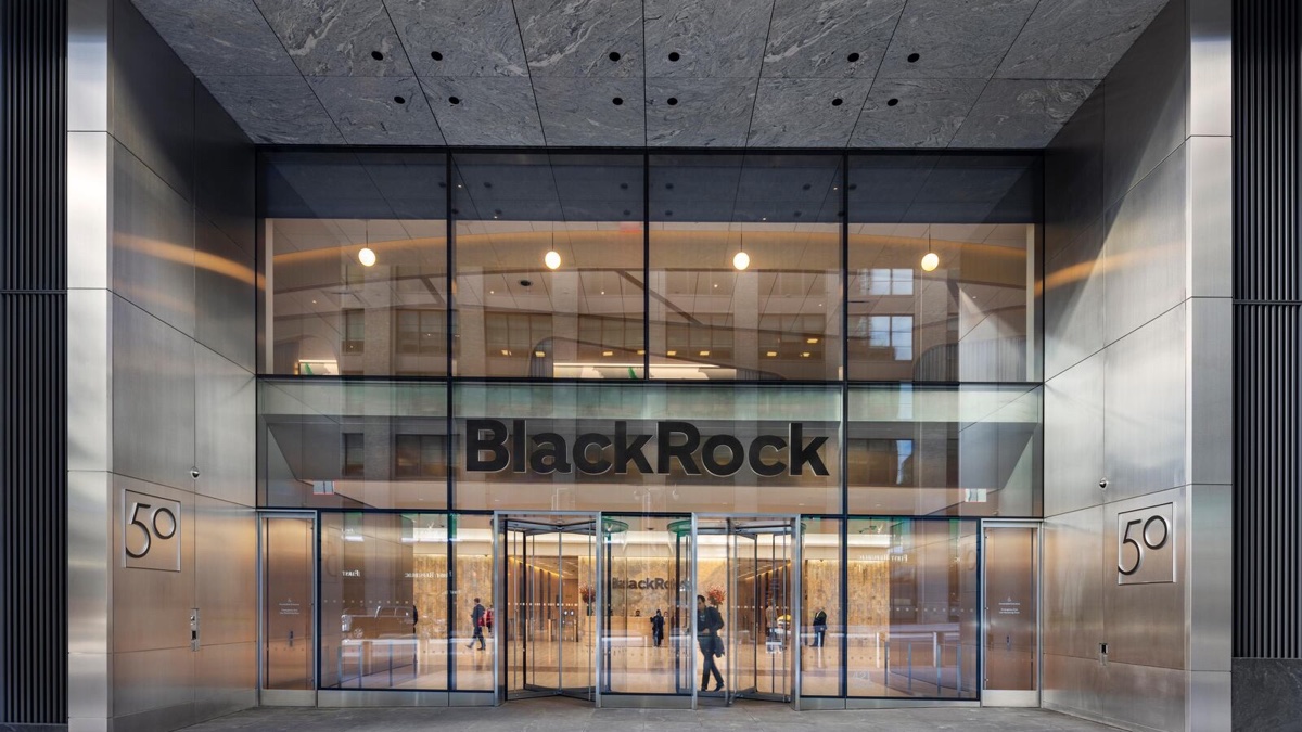 Entrance to a BlackRock office building