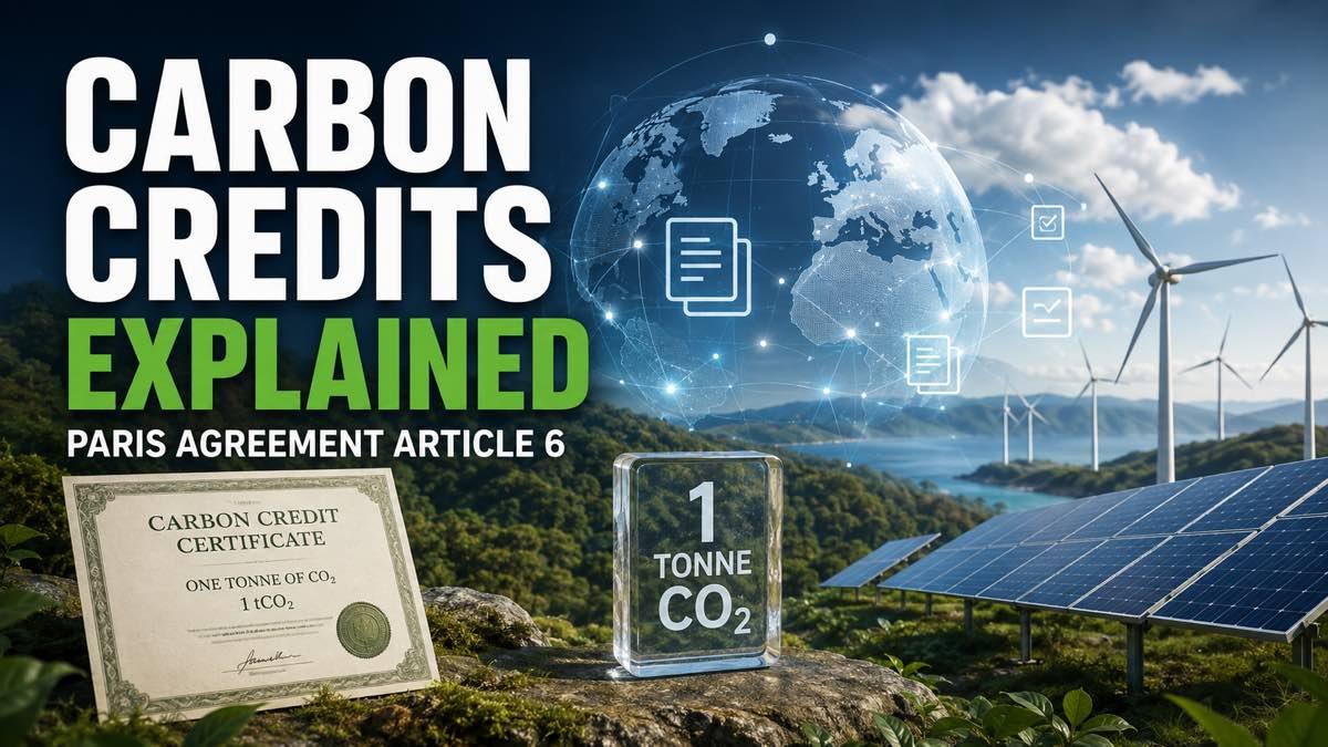 Verified carbon credit certificate linked to renewable energy and forest projects