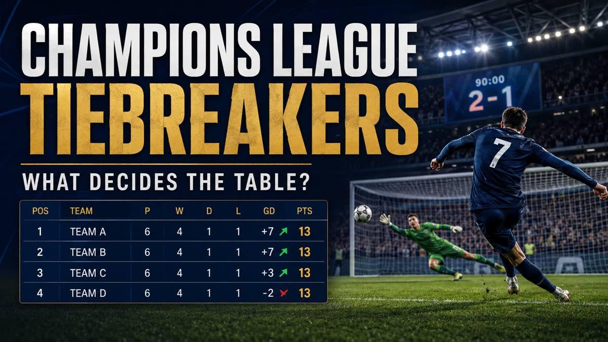 European football league table showing teams level on points