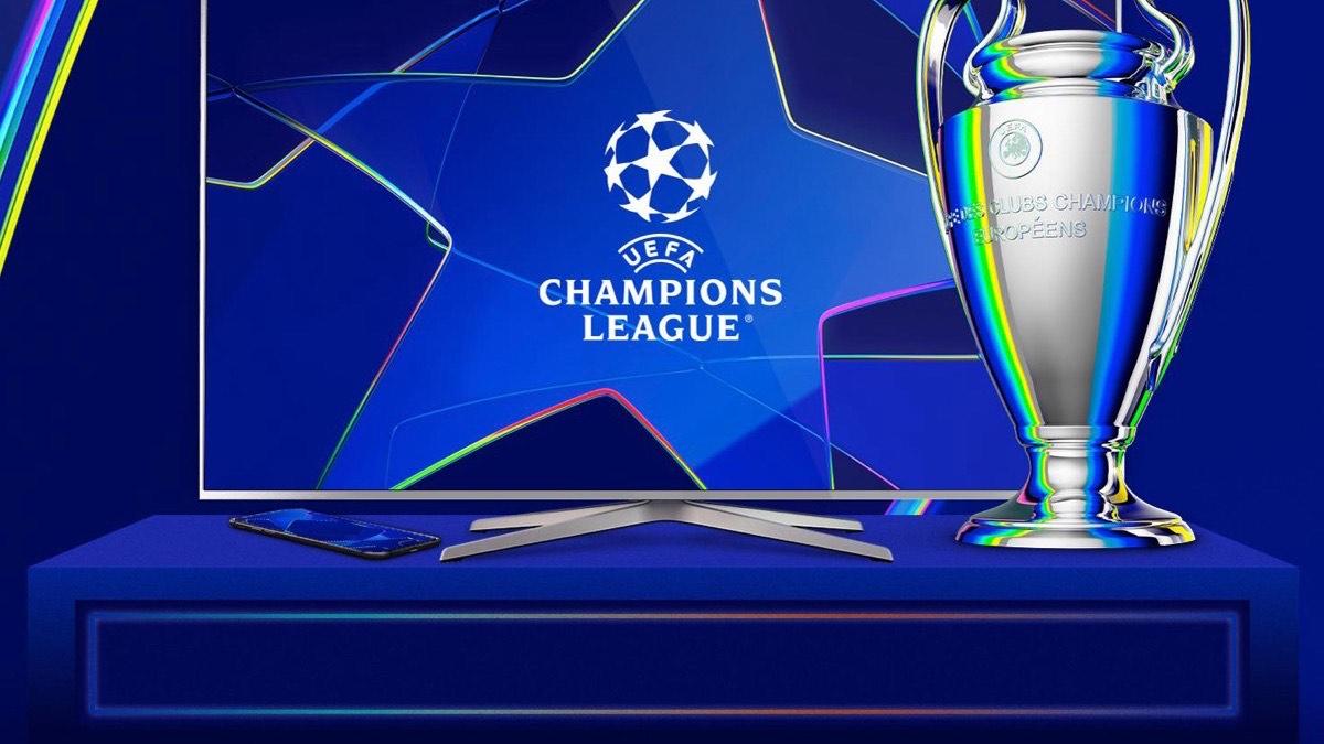 UEFA Champions League match broadcast graphic