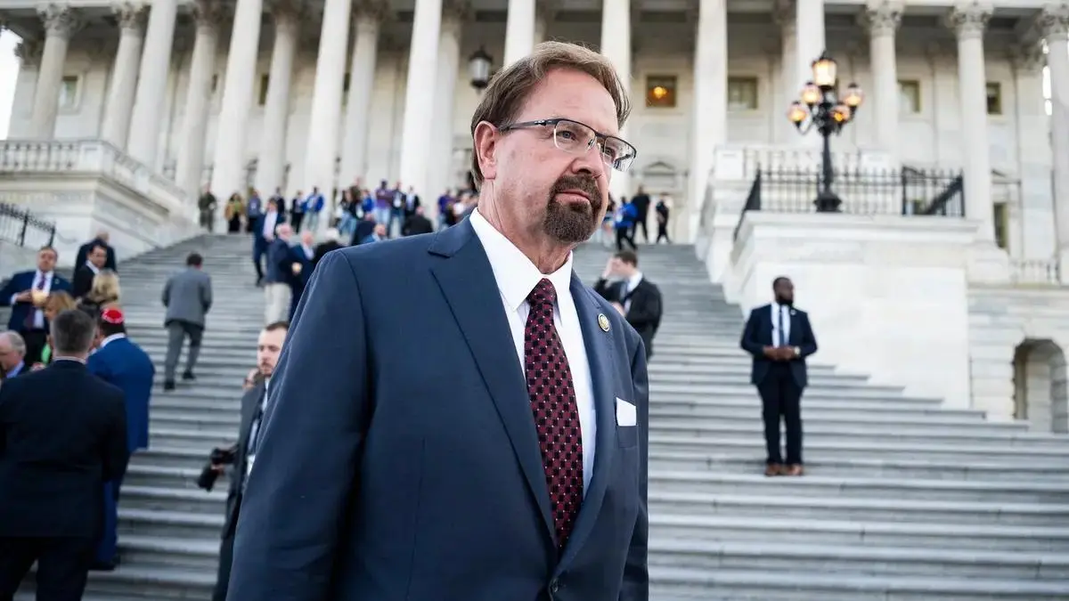 US Representative Chuck Edwards standing on the steps of the Capitol