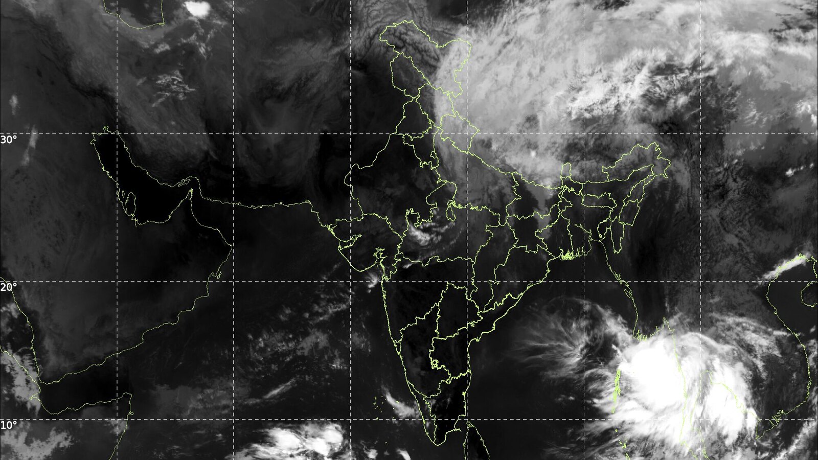 India Meteorological Department satellite image showing cloud cover over northern India on September 27, 2026