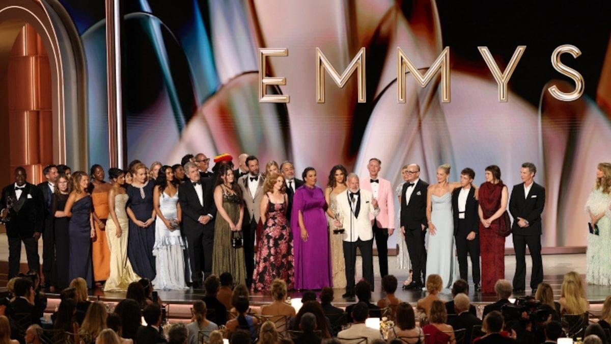 Cast and creators gathered on stage at the 2026 Emmy Awards