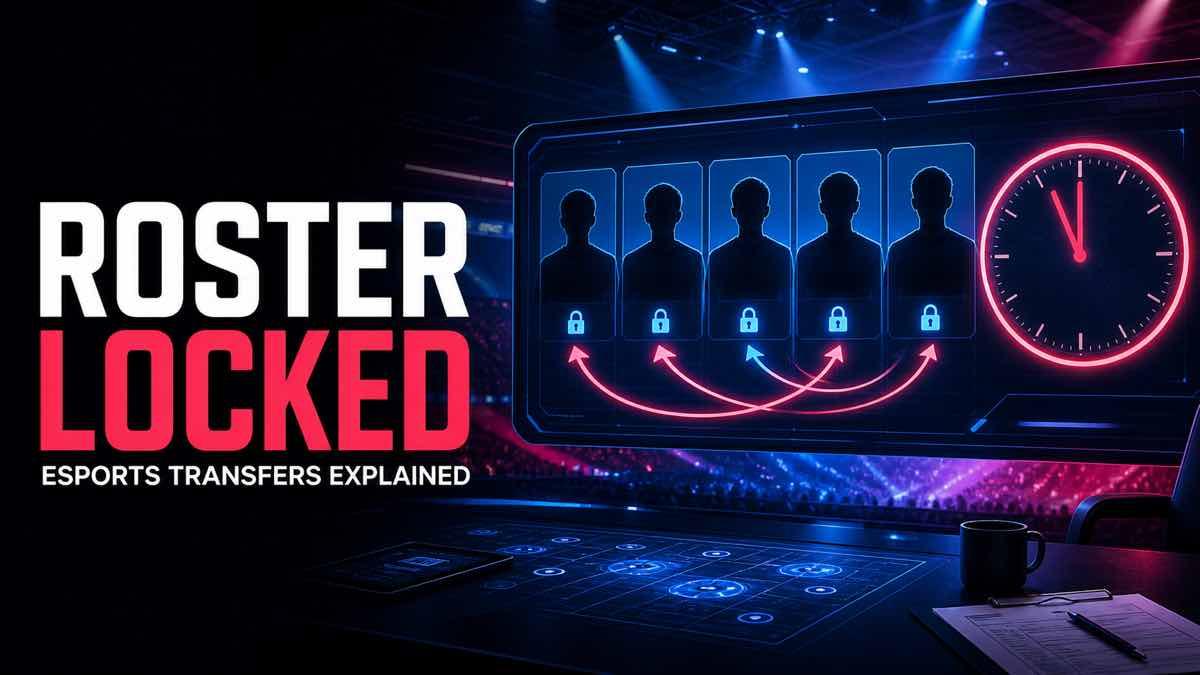 Five esports player positions linked to a roster deadline and transfer board