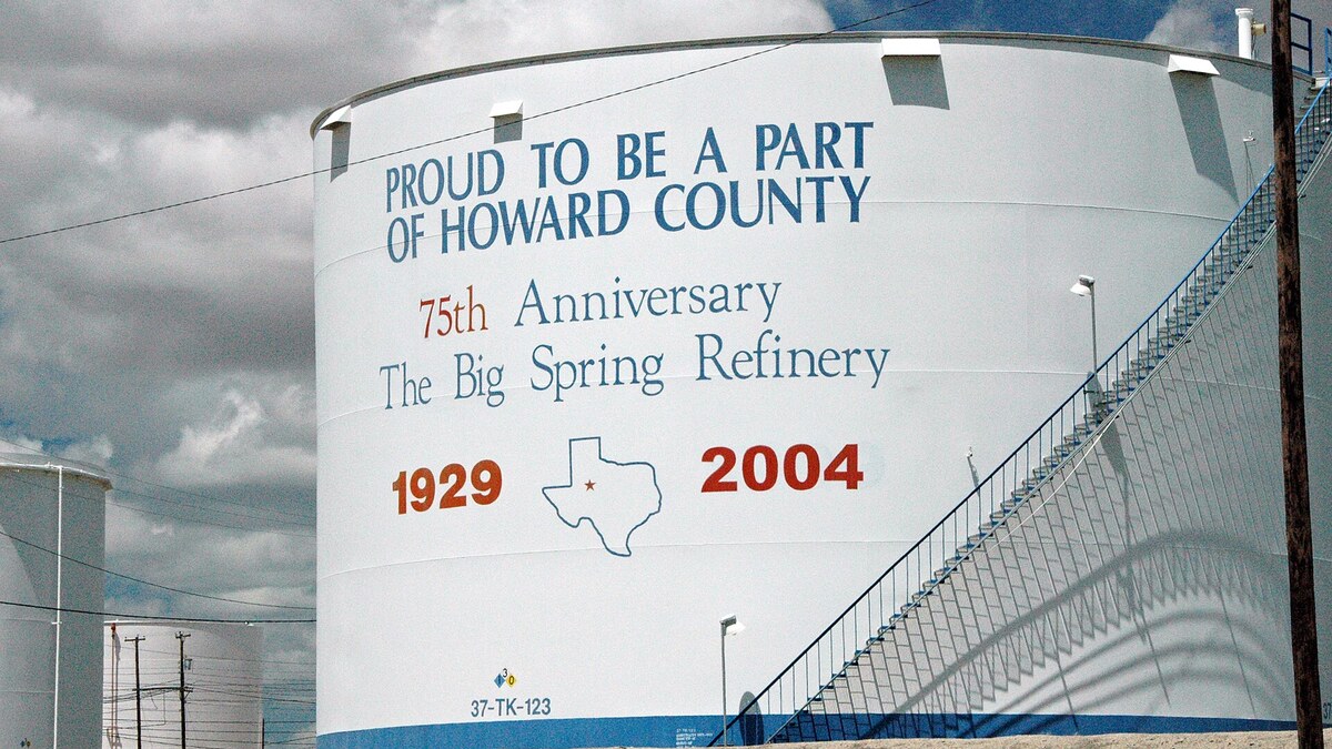 Fuel storage tanks and refinery infrastructure used in diesel supply