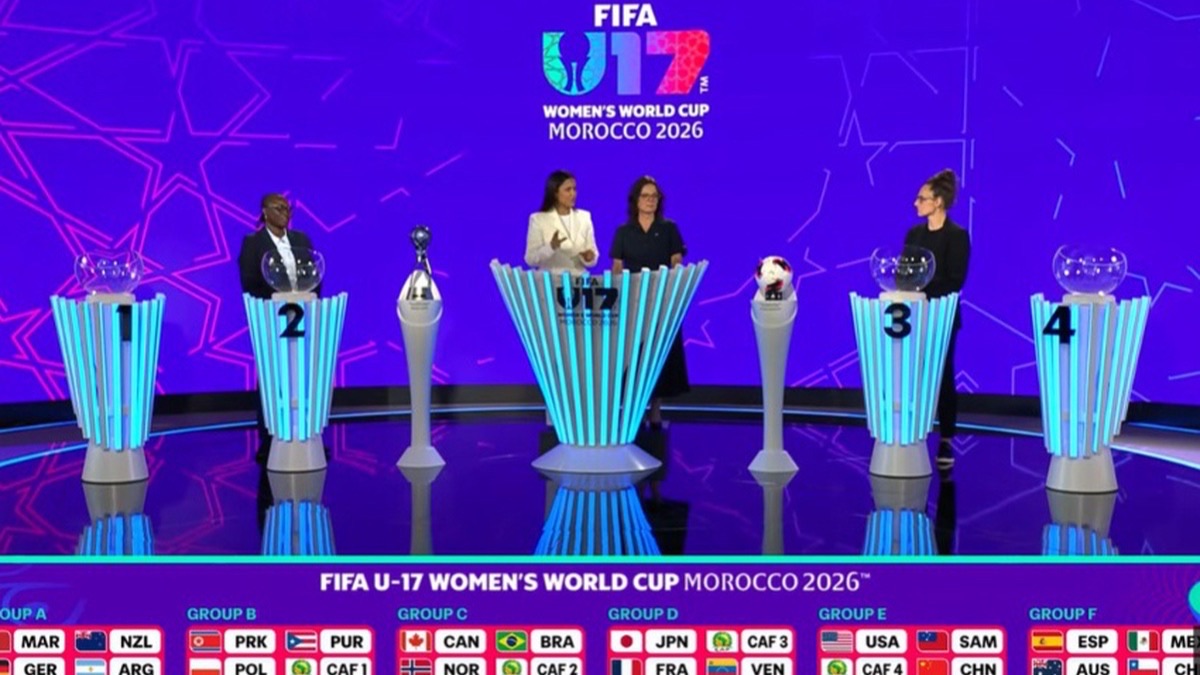 Young women footballers competing in an international FIFA tournament