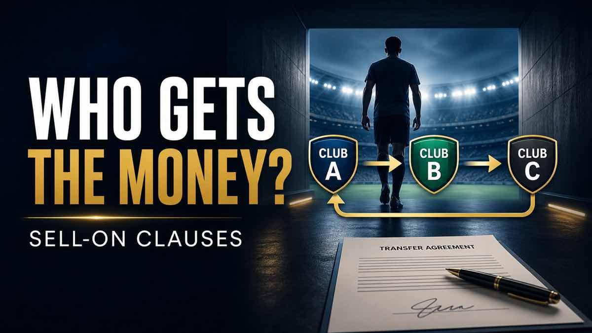 Football transfer contract showing a sell-on percentage and payments between clubs