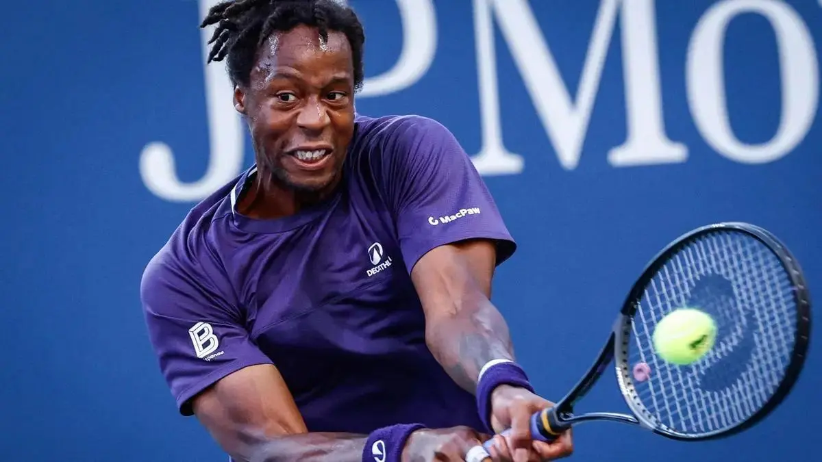 French tennis player Gael Monfils competing during his farewell season