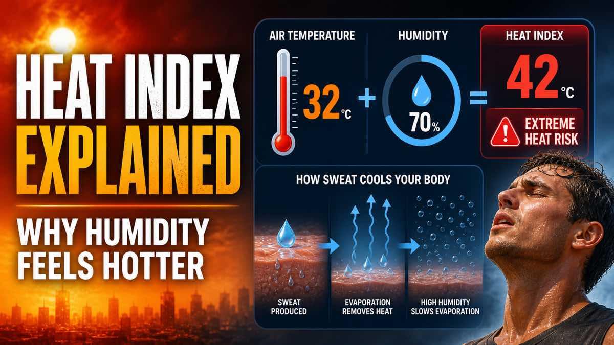 A temperature and humidity chart explaining a dangerous heat index