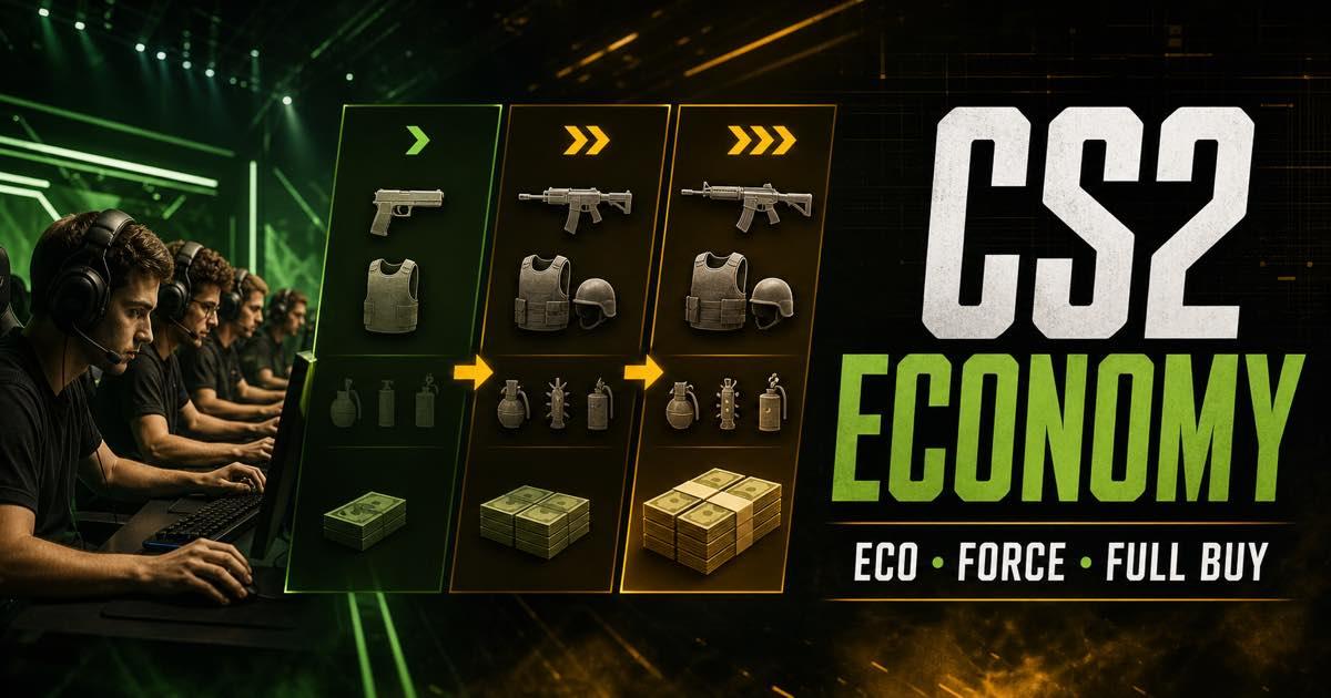 Counter-Strike-style team buy screen showing weapons, armor and a rising loss-bonus meter