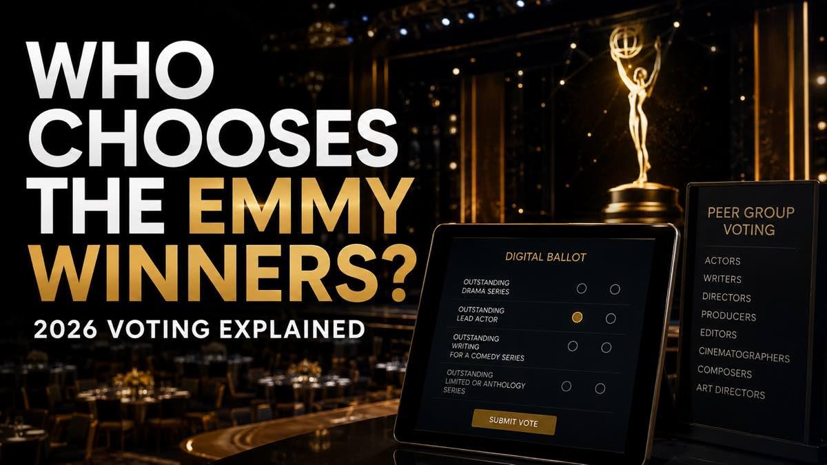 Television awards ballot beside a gold statuette silhouette