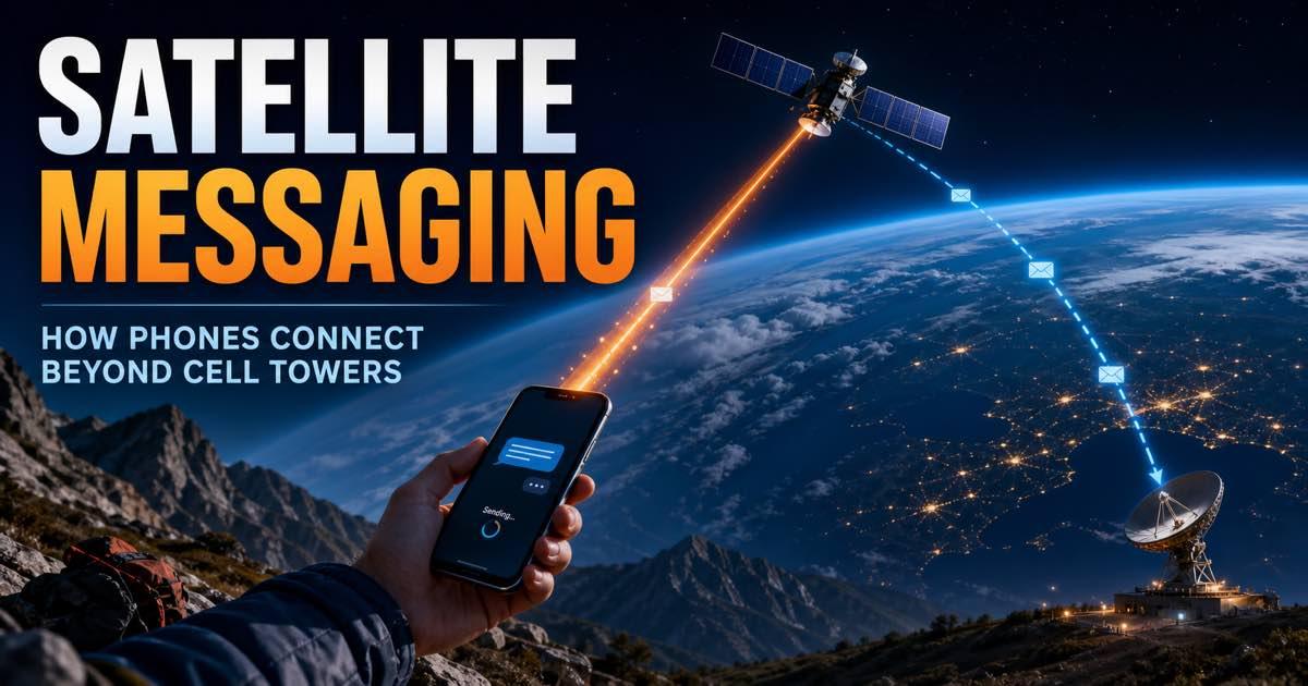 A smartphone sending a message directly to a communications satellite