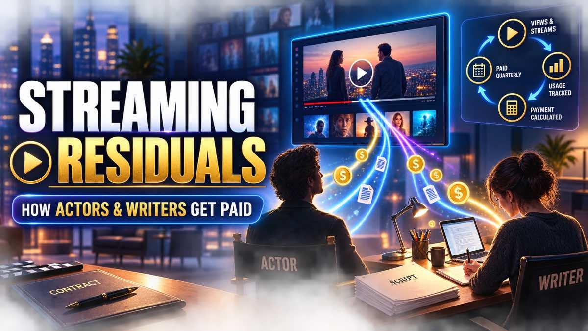 A streaming screen connected to residual payments for actors and writers