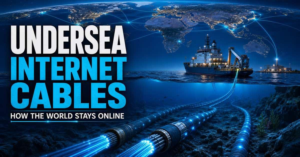 A map of submarine internet cables linking continents across the ocean