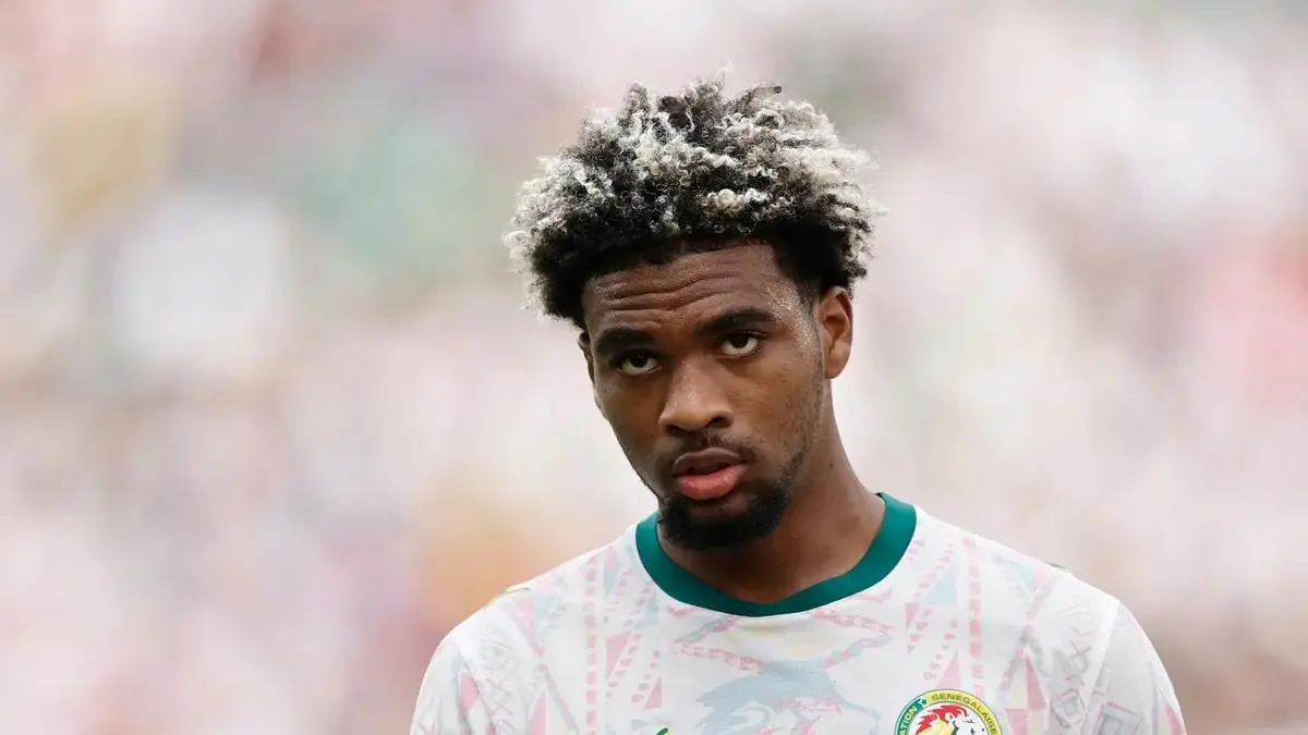 Ibrahim Mbaye playing for Senegal at the 2026 FIFA World Cup