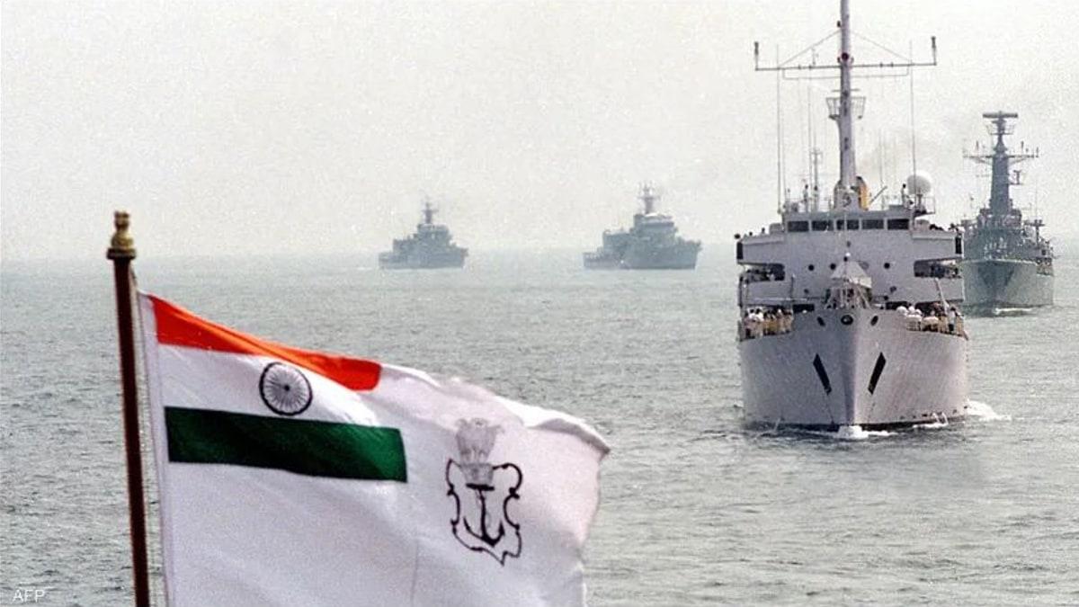 Indian Navy vessels at sea for India-Pakistan maritime coverage