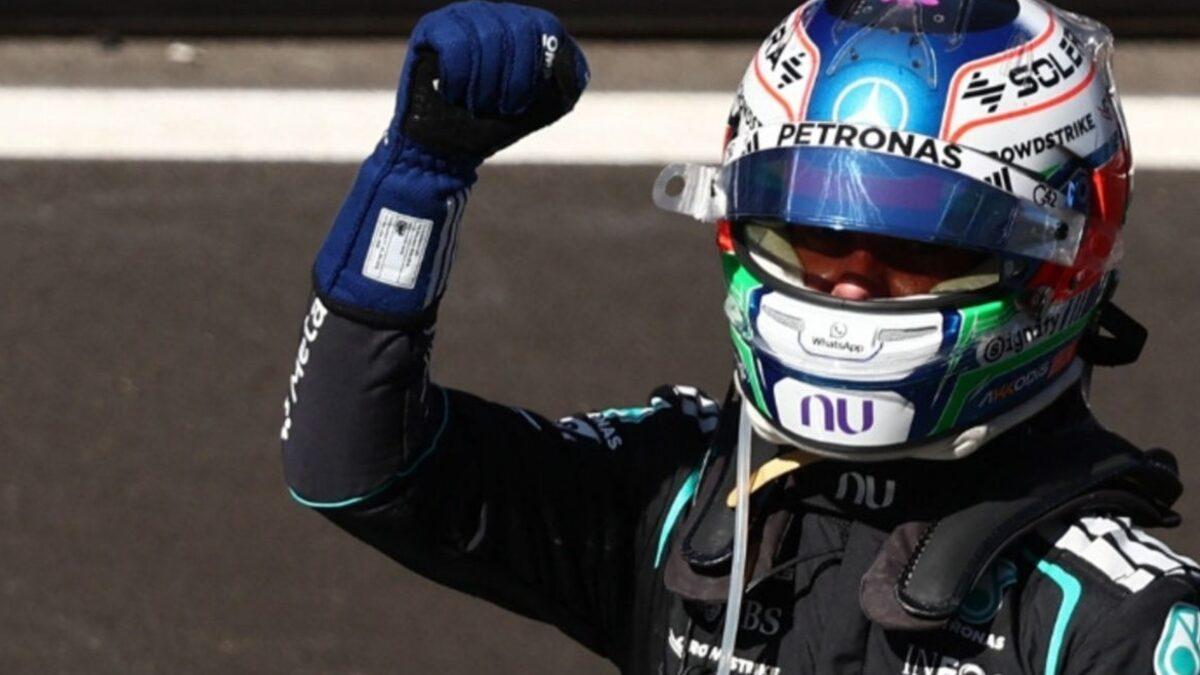 Kimi Antonelli celebrating after the 2026 Spanish Grand Prix at Madrid's Madring circuit