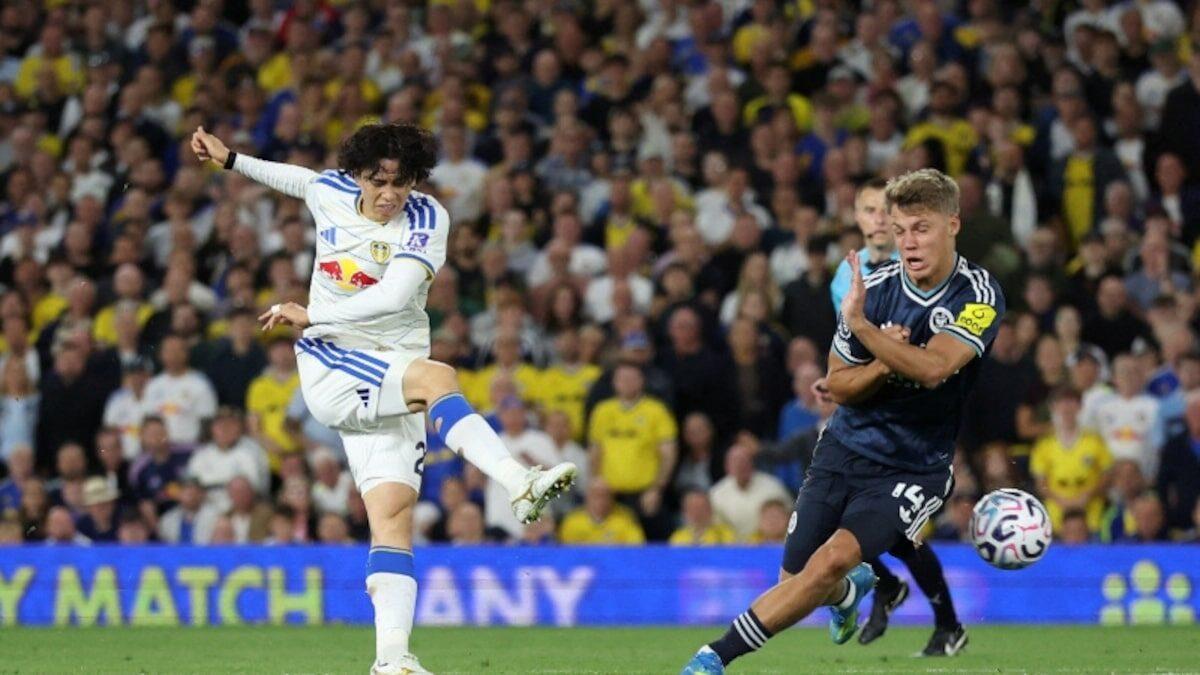 Leeds United and Newcastle United players contesting a Premier League match