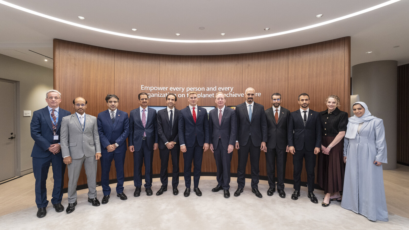 Microsoft executives and Middle East officials at the company's official UN General Assembly roundtable in New York