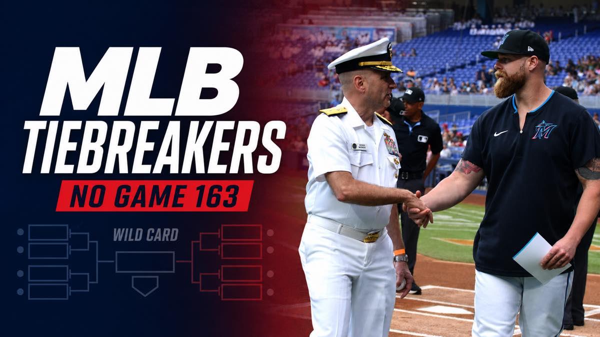 Major League Baseball game beside a Wild Card tiebreaker checklist