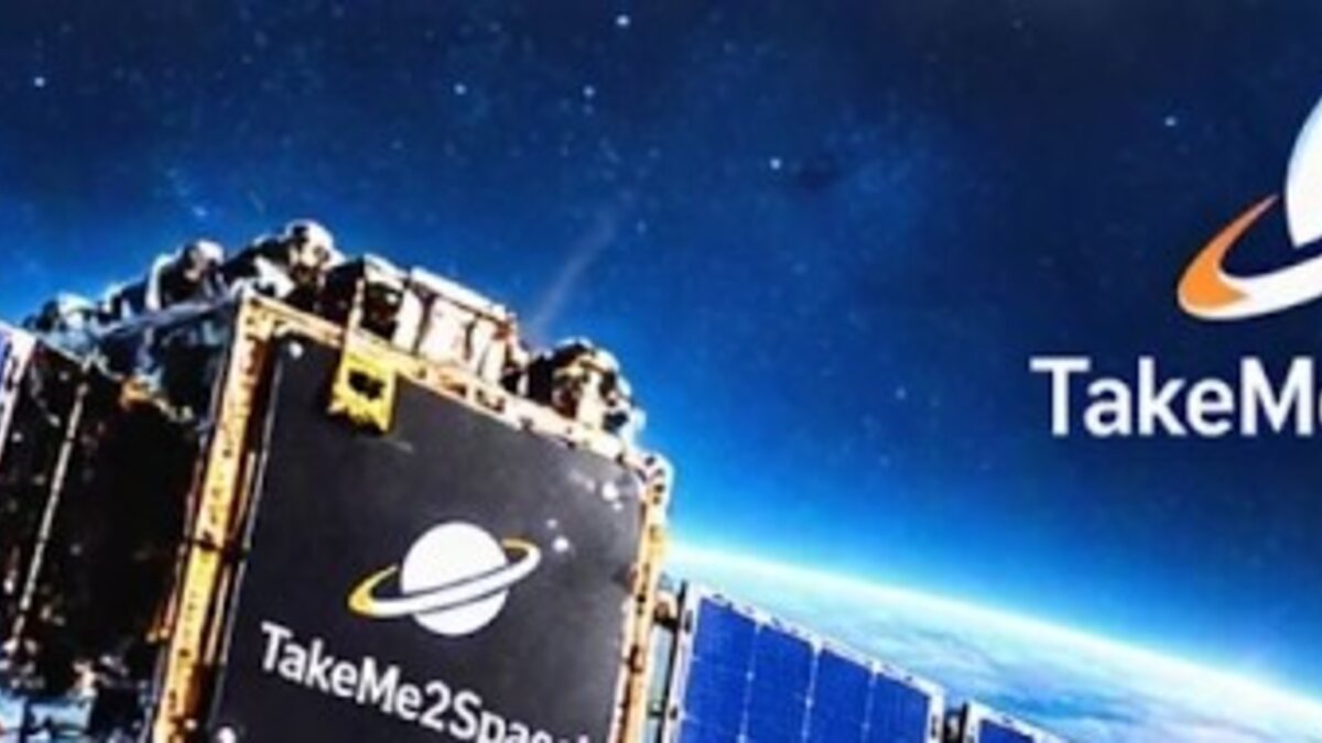 TakeMe2Space orbital-computing satellite pictured above Earth