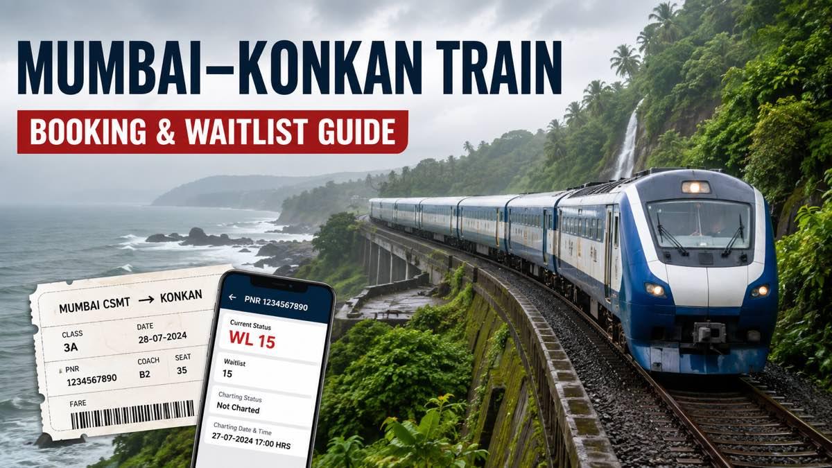 Travellers checking tickets before boarding a Konkan-bound train in Mumbai