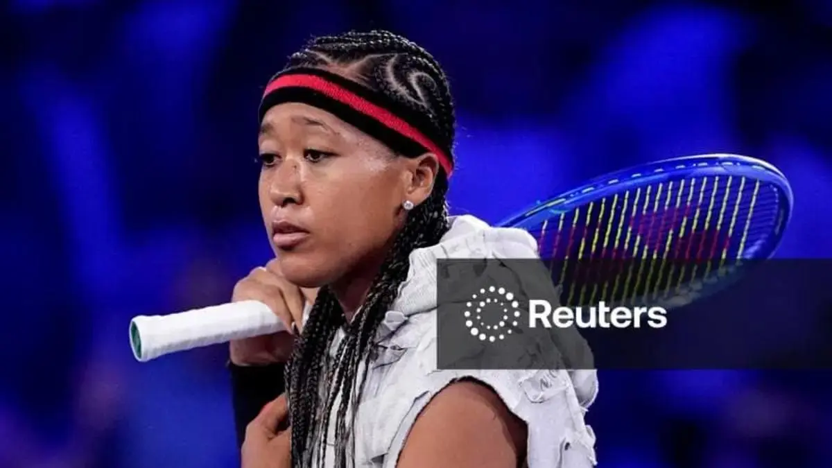Naomi Osaka during her first-round match at the 2026 US Open in New York