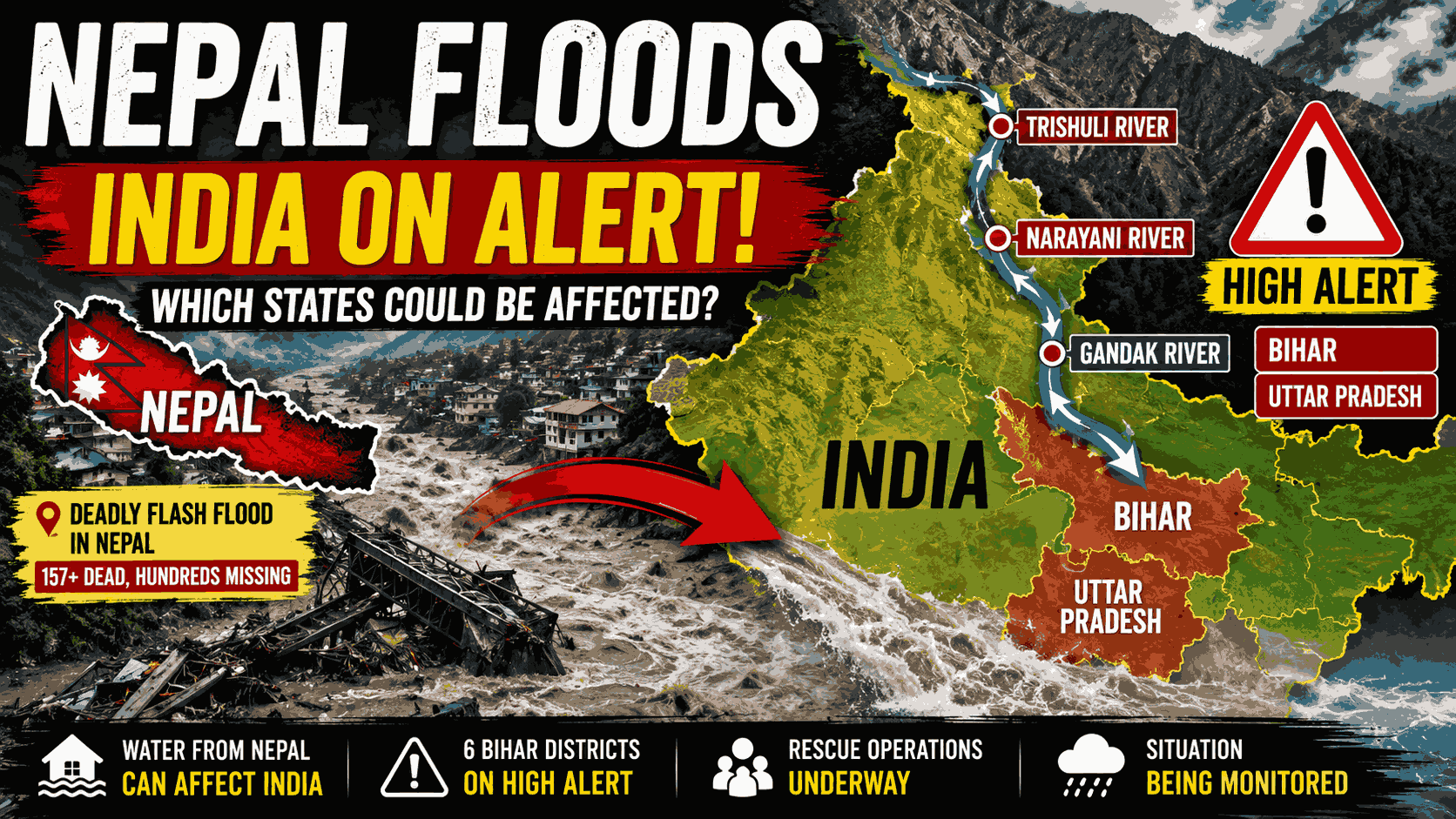 Nepal Floods Are Moving Toward India: Which States Could Be Affected?