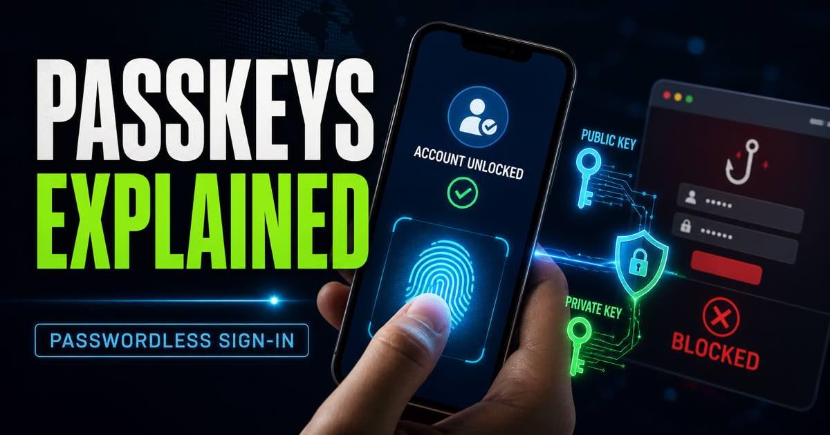 A phone using a passkey to unlock a secure online account