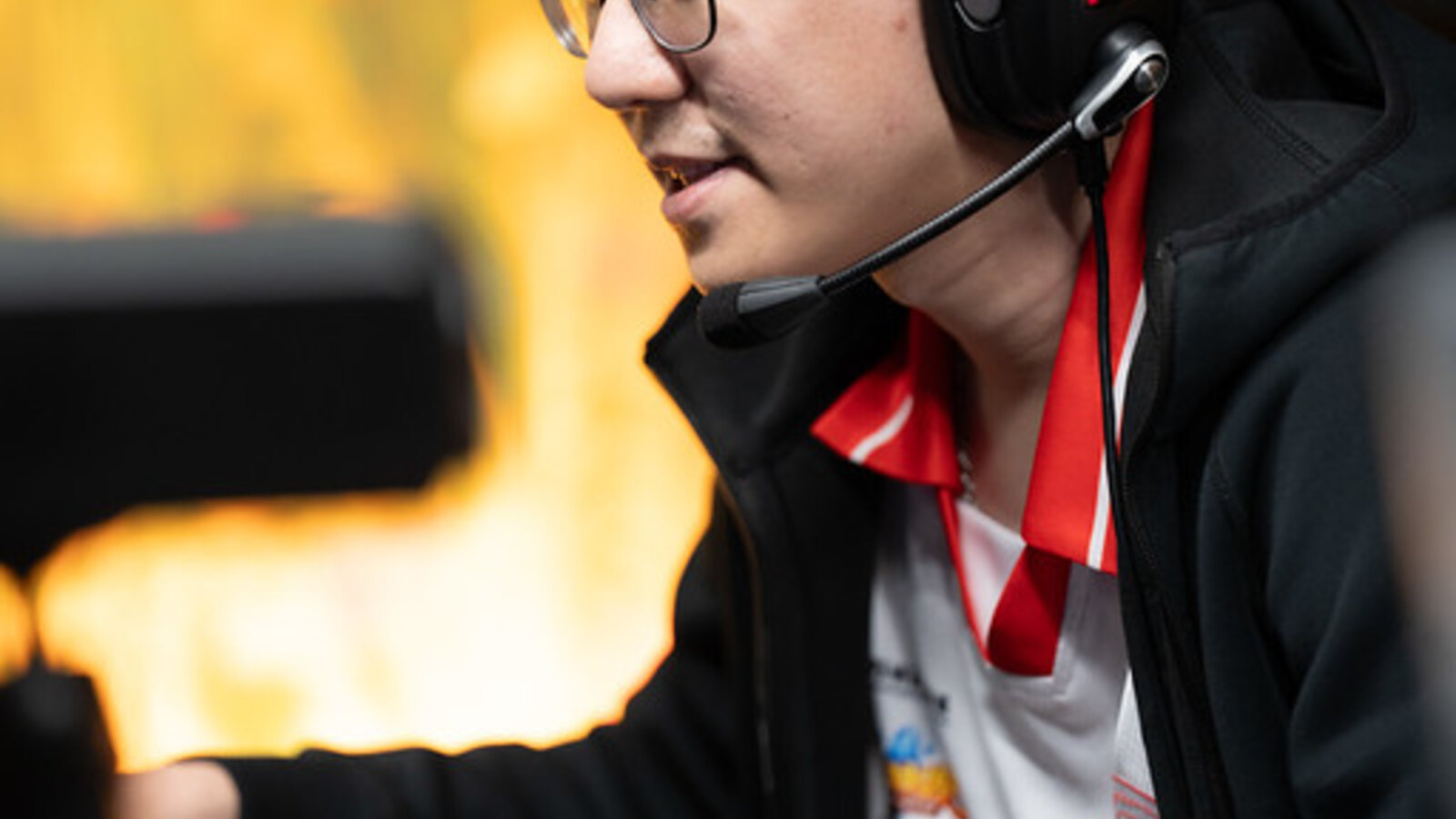 A Dota 2 competitor playing at PGL Wallachia Season 9 in an official PGL playoff photograph
