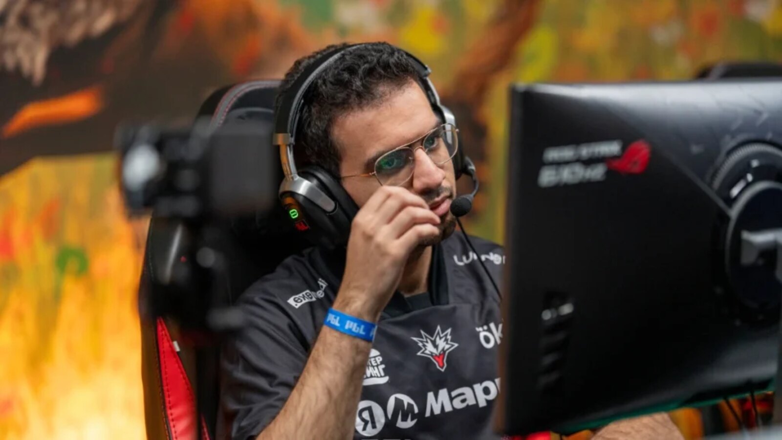 Team Yandex player ATF competing at PGL Wallachia Season 9 in a real tournament photograph credited to PGL