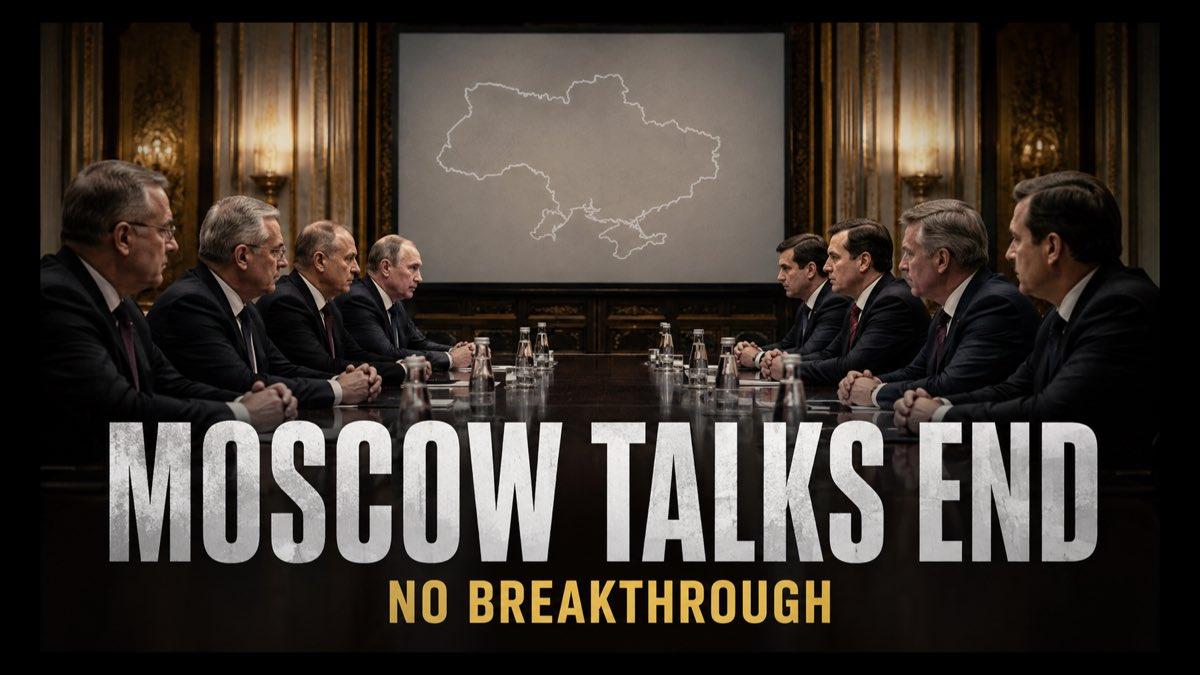Editorial illustration of Russian and American representatives seated across a diplomatic meeting table