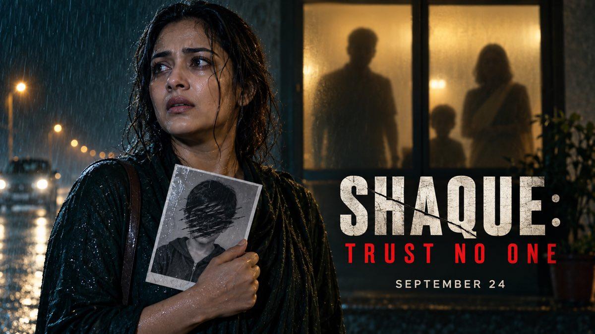Mysterious woman searching through a rain-soaked Indian city in a psychological thriller scene