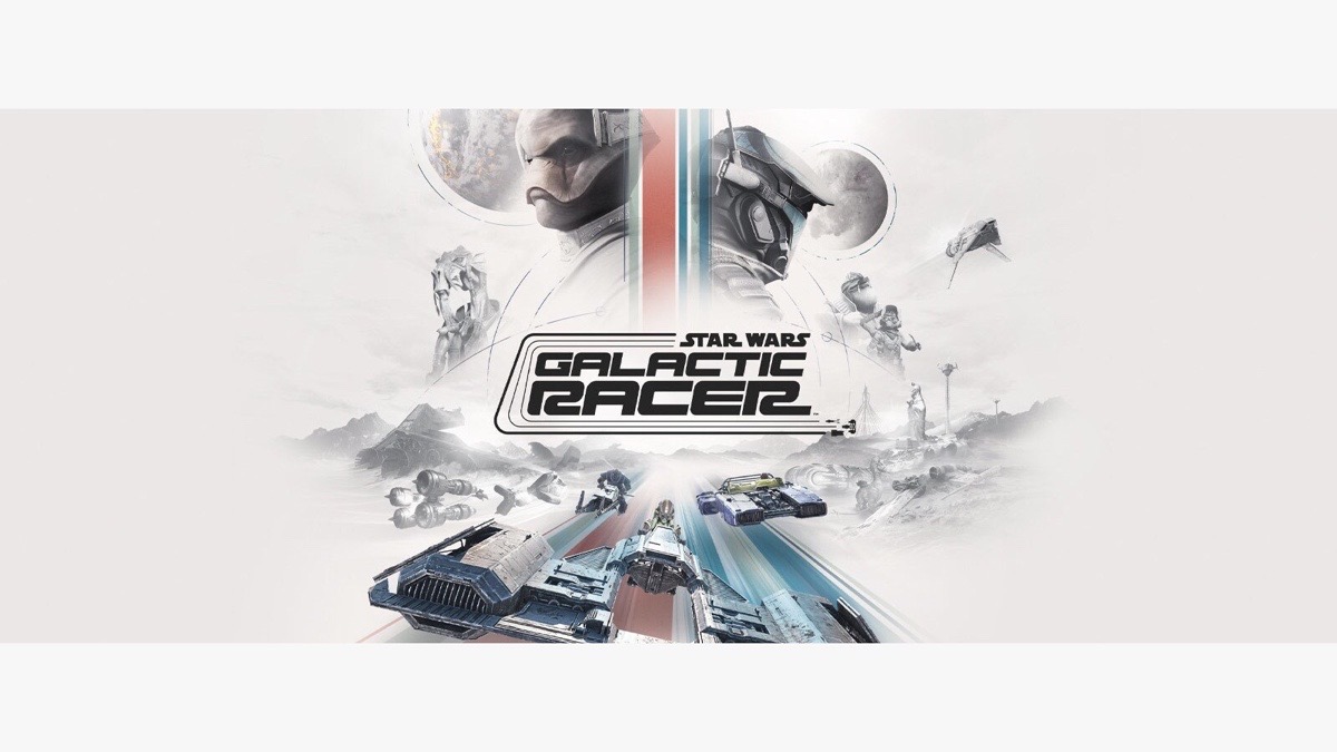 Star Wars Galactic Racer spacecraft racing through a sci-fi environment