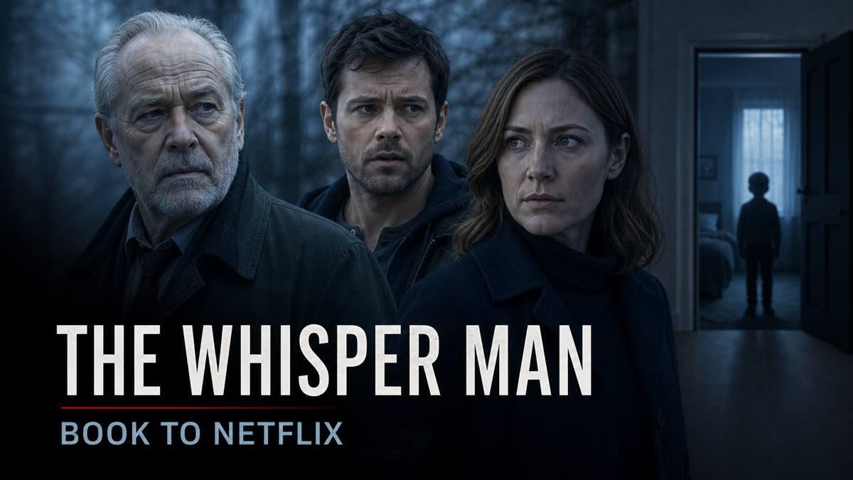 A shadowed child at a bedroom door with an older detective and worried father in the background