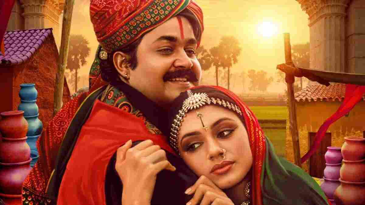 Mohanlal and Shobana in a promotional image for Thenmavin Kombathu