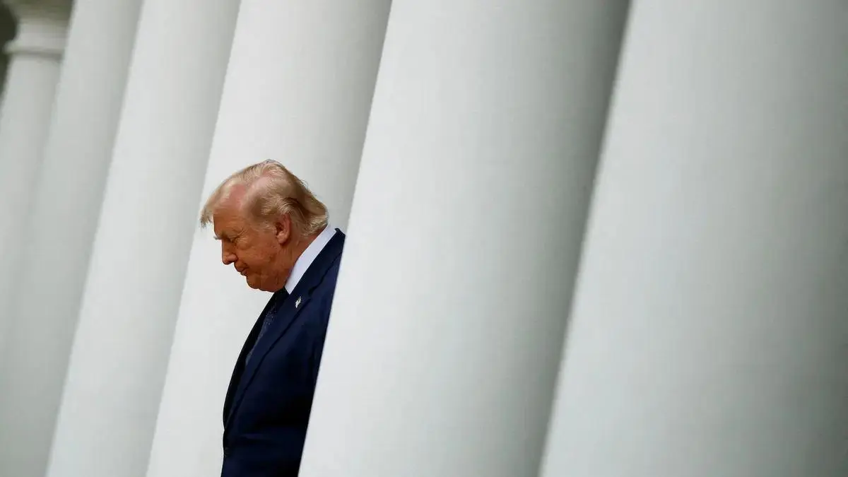 Donald Trump arriving for an event at the White House in July 2026