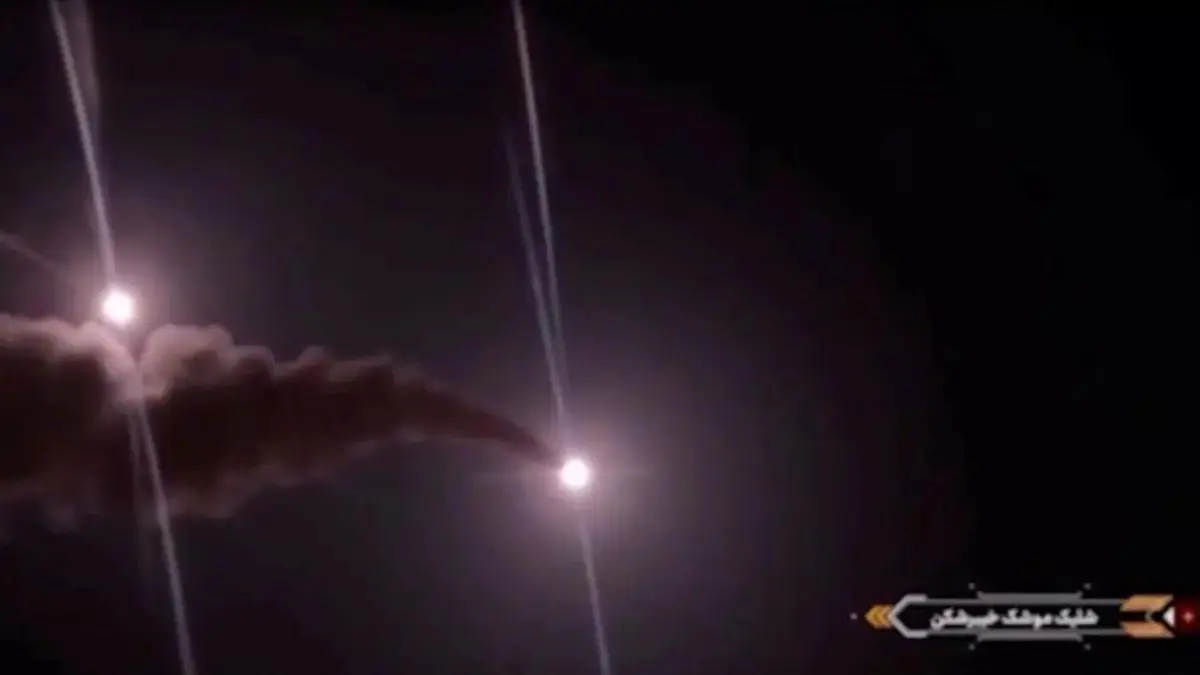 Footage released by Iranian authorities purporting to show missiles launched toward US targets