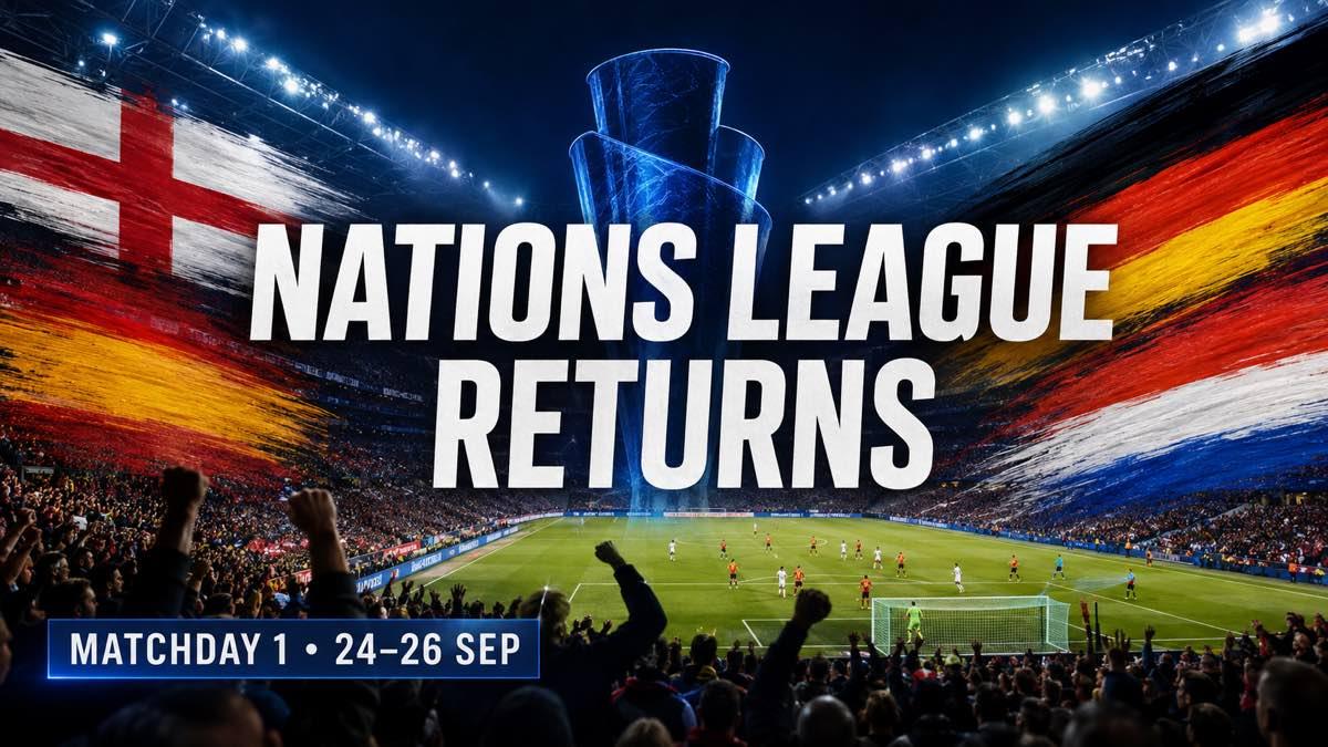 European football stadium prepared for UEFA Nations League matchday one