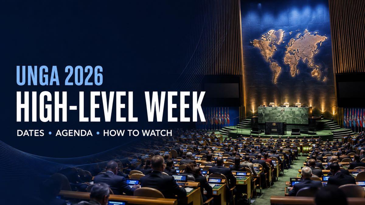 The United Nations General Assembly hall prepared for the 2026 high-level week
